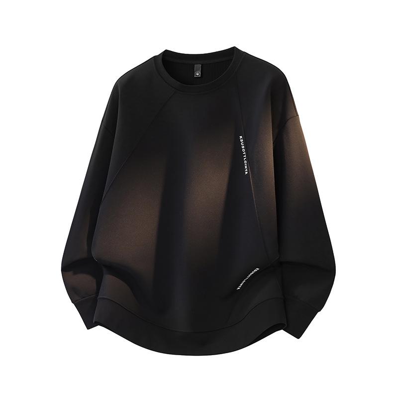 Men's Ribbed Fleece-Lined Plus Size Base Layer Top - Autumn/Winter Fashion Outerwear