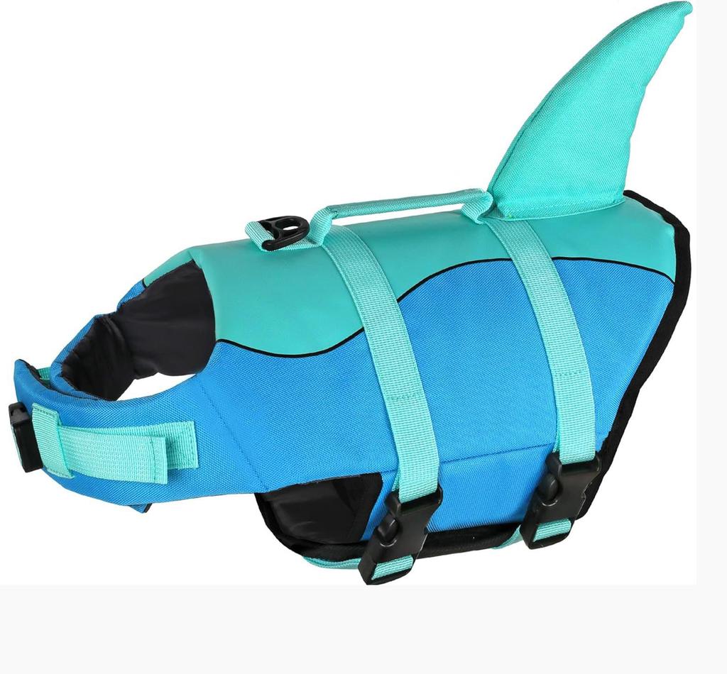 Lifevest for Dogs Super Buoyancy Mermaid Shark Dog Life Jacket for Small Large Dogs Reflective Safe Puppy Swimsuit with Handle