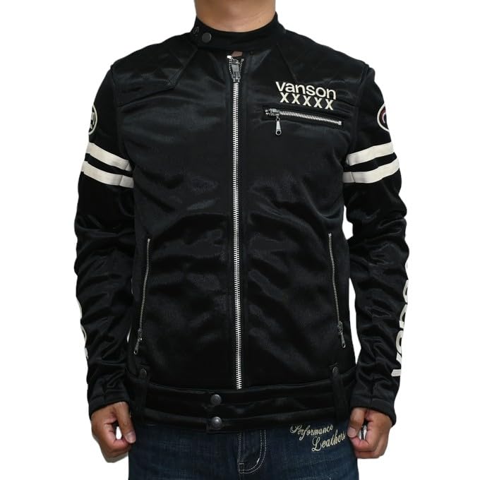 50th Anniversary Bonded Single Rider Jacket Outerwear [Banson] NVSZ-2415 Men's (L, Black)