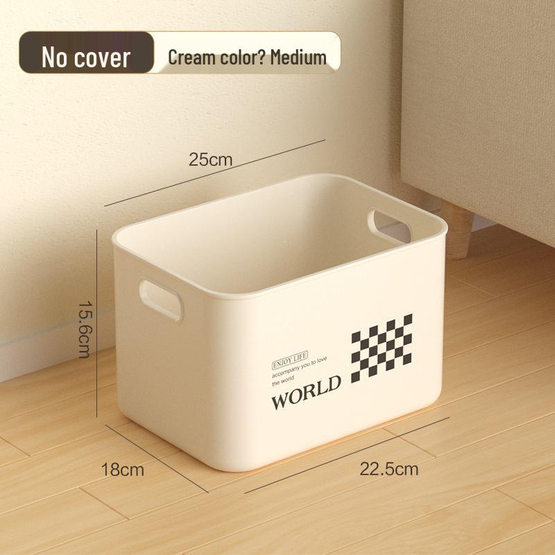 Rectangular Plastic Storage Box with Lid - Home Organizer for Snacks and Sundries
