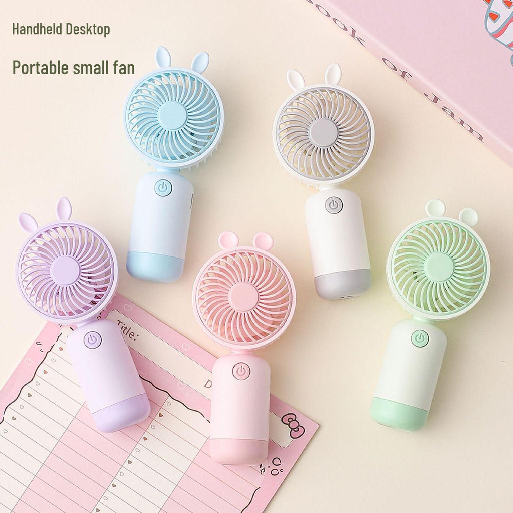 Portable Fresh Style USB Rechargeable Mini Handheld Fan with Three-Speed Settings for Students