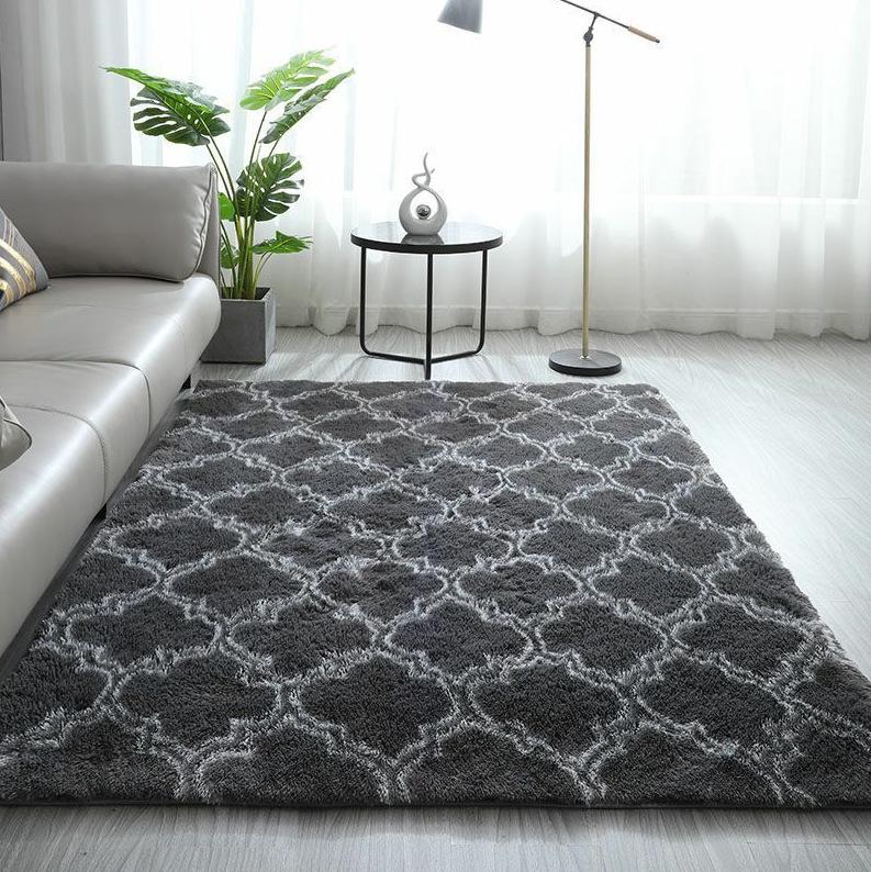 Huňatý koberec do obývacího pokoje Pohovka Barvené plyšové Koberce do ložnice Měkké pohodlí Dekor u postele Neklouzavá dětská podlaha v ložnici