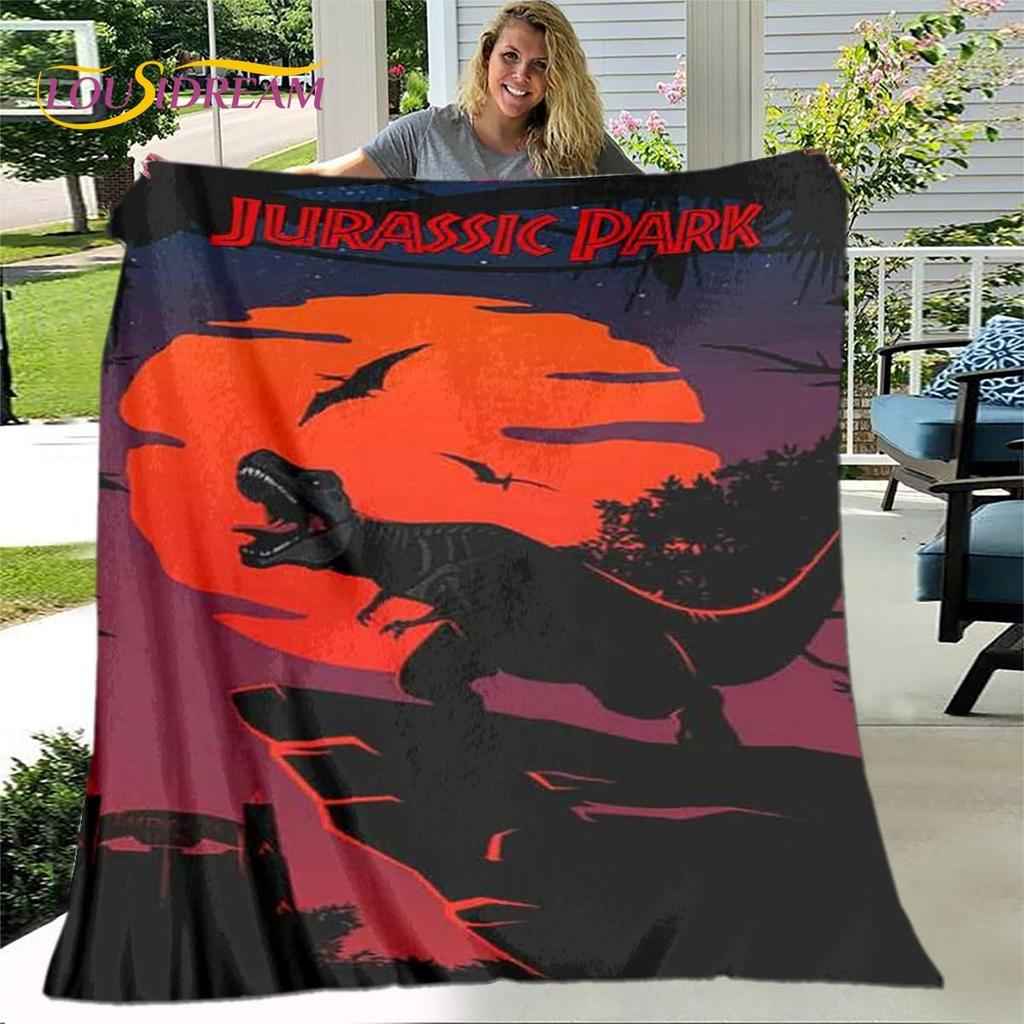 New Cartoon Jurassic Park Blanket,Flannel Blanket Throw Blanket,Soft Warm Blanket for Living Room Bedroom Beds Sofa Decor Gift