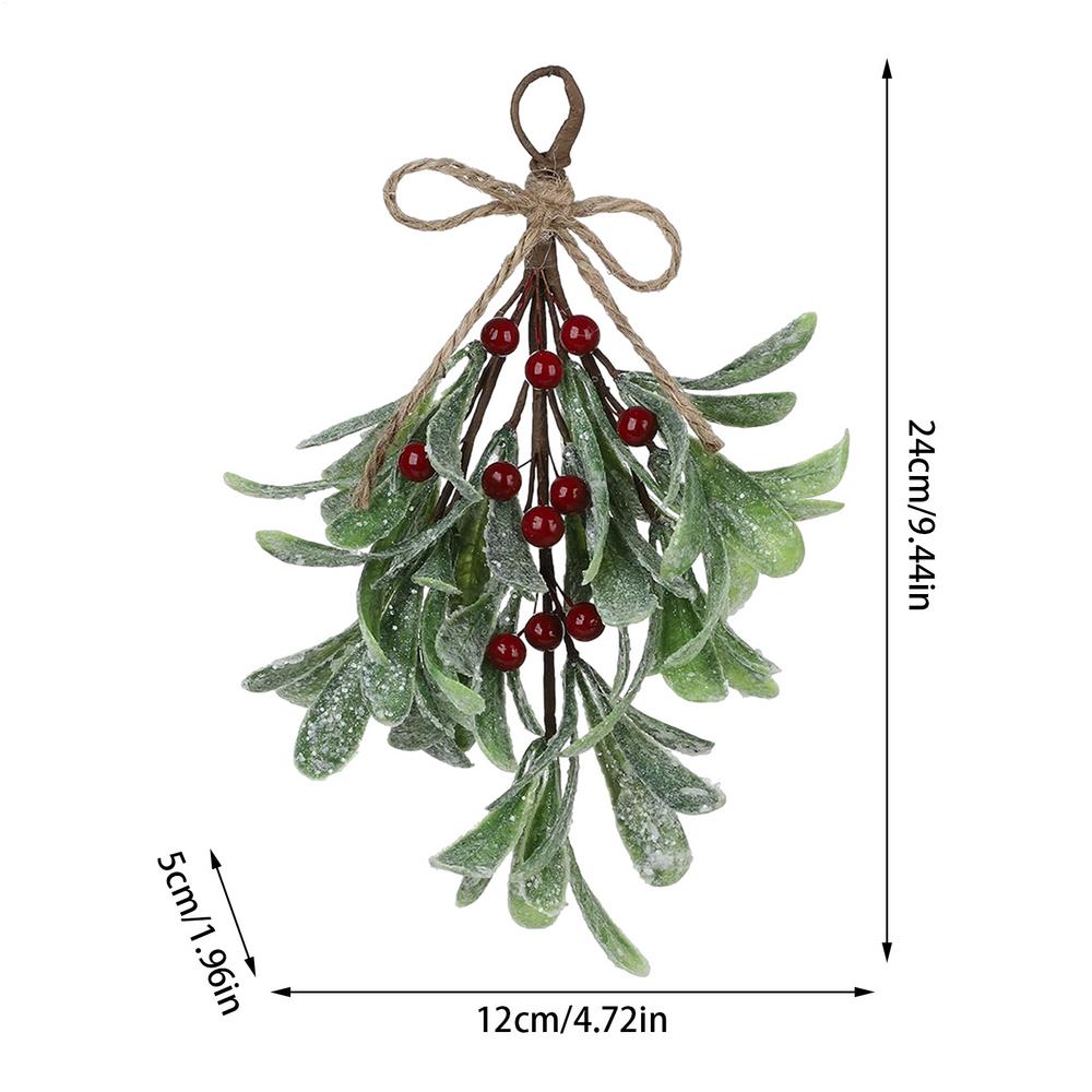 

Frosted Artificial Mistletoe Fake Sprigs Bunches Stems Festive Fake Flowers Christmas Decoration For Home Winter Indoor outdoor червоний