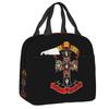 Custom Heavy Metal Rock Music Band Guns N Rose Resuable Lunch Box for Women Waterproof Cooler Thermal Food Insulated Lunch Bag
