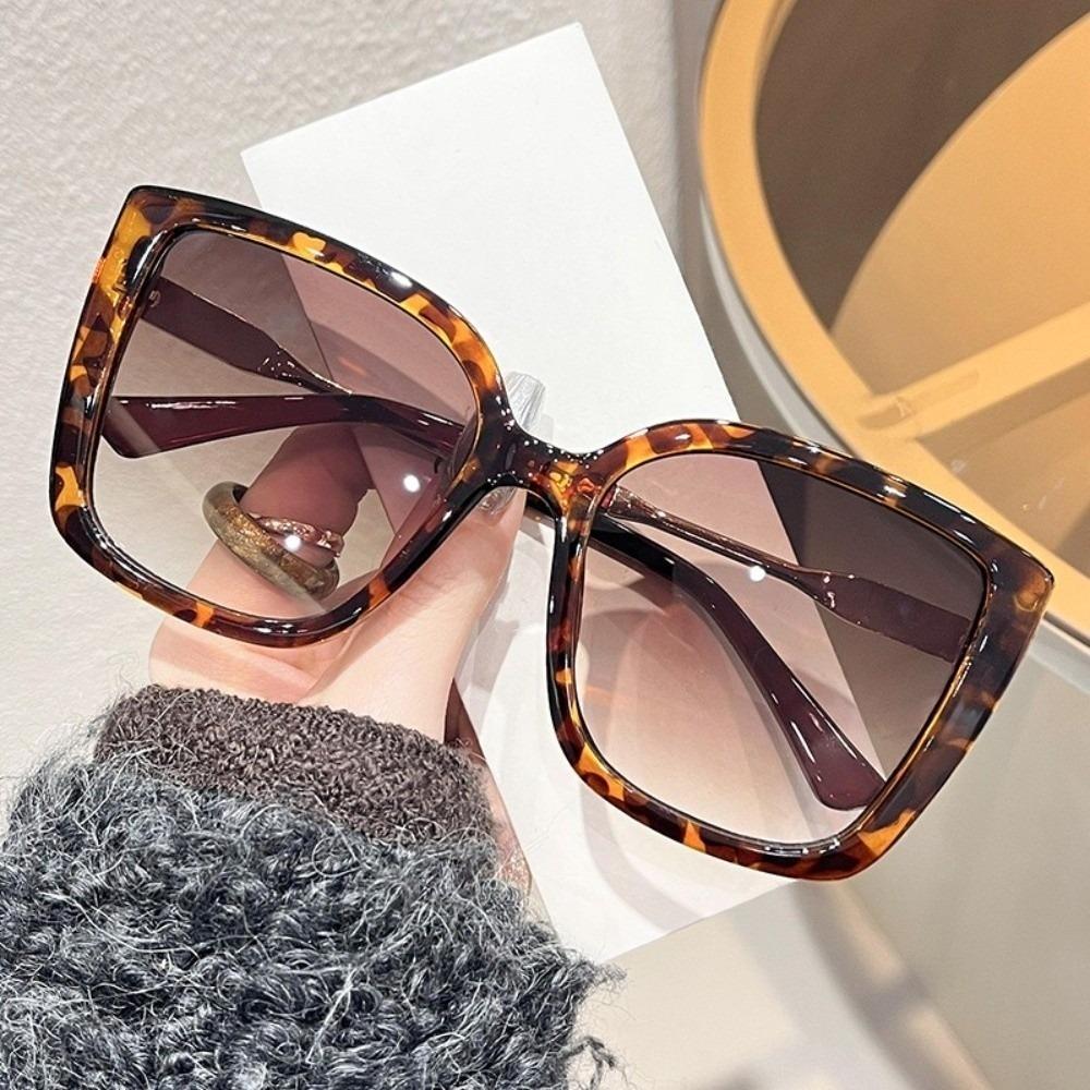Large Square Frame Women's Sunglasses with Floral Pattern Party Sun Glasses Shades Gradient Purple Lens Novelty Glasses