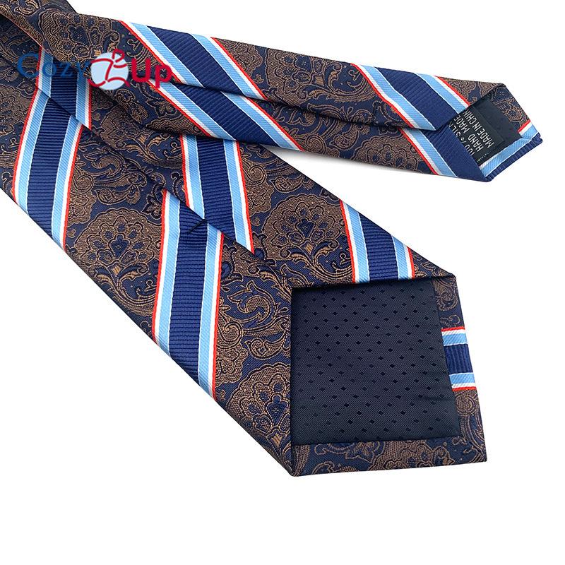 3.15" Fashion Striped PaisleyTie for  Men Flower Necktie for Wedding