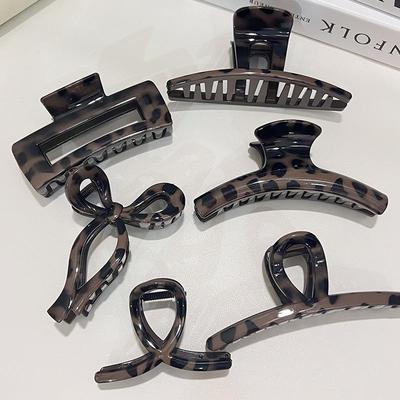 High-end Versatile Leopard Print Acrylic Shark Clip for Women's Updo - Internet Celebrity Style