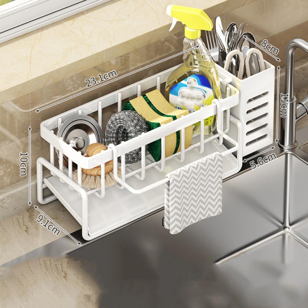 

Органайзер для тряпок, кухонная стойка для хранения, большая корзина для мыла, полки для шампуня в ванной White-Type1