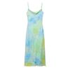 European and American Summer New Products Fashionable and Sexy Backless Slim Tie-dye Pleated Suspender Dress