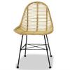 Dining Chairs 4 Pcs Natural Rattan