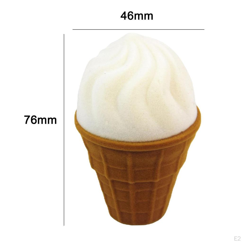 Boîte Cadeau Bague et Boucles d'Oreilles, Rangement Forme Glace, Étui à Bijoux à Fente Unique pour Bagues