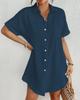 2026 Spring/Summer Casual Women's Loose Pocket Lapel Shirt