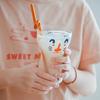 350ml Cartoon Animal Transparent Glass Cup Pudding Ice Cream Yogurt Milk Coffee Cup Juice Dessert Drinking Goblet Water Bottle