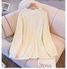 Plus Size Korean Style Apricot Knitwear & Pink Straight Tube Vest Dress Set for Women (130-350 Lb)