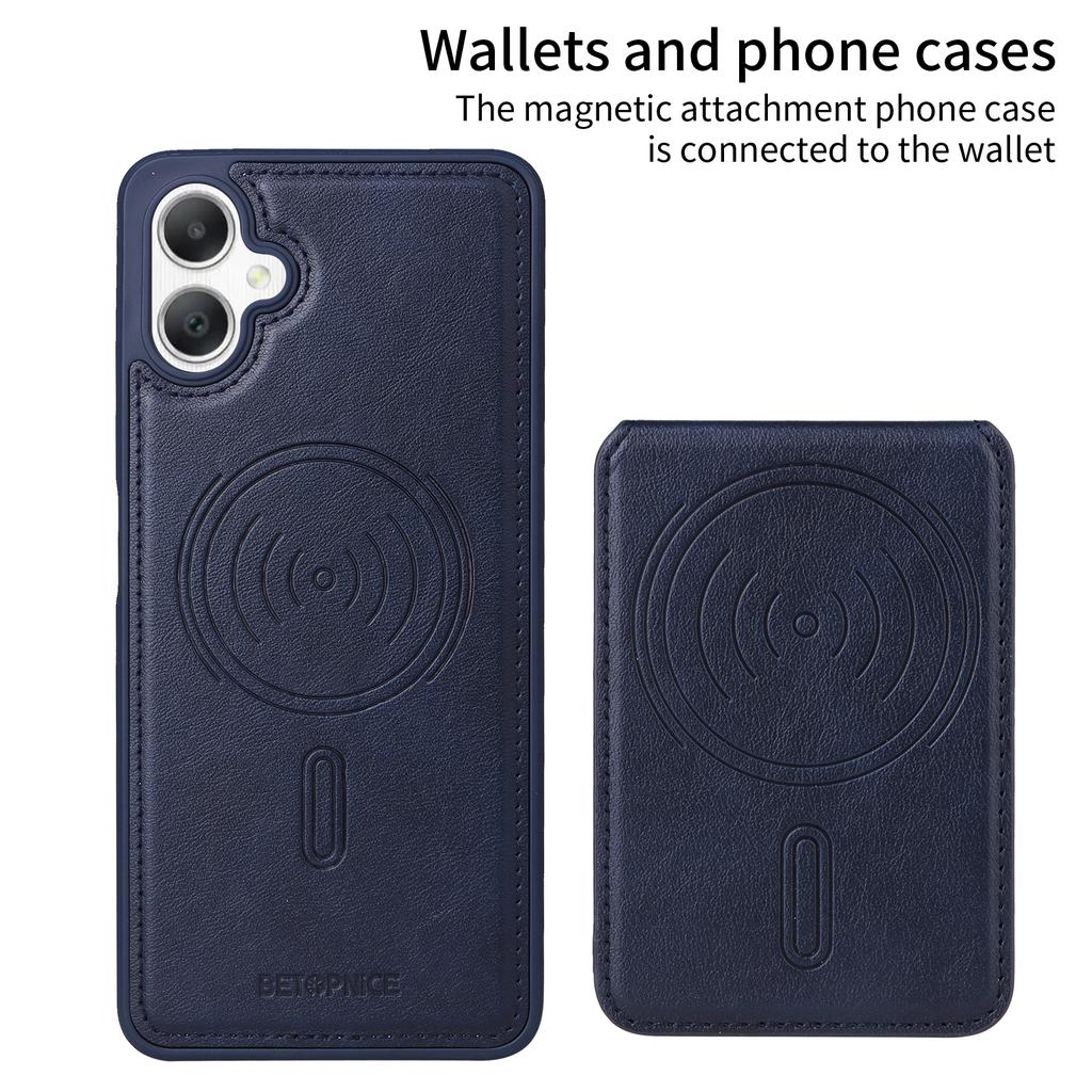 For Samsung Galaxy A06 4G Magnetic Case BETOPNICE RFID Blocking Leather Phone Back Cover with Detachable Card Bag