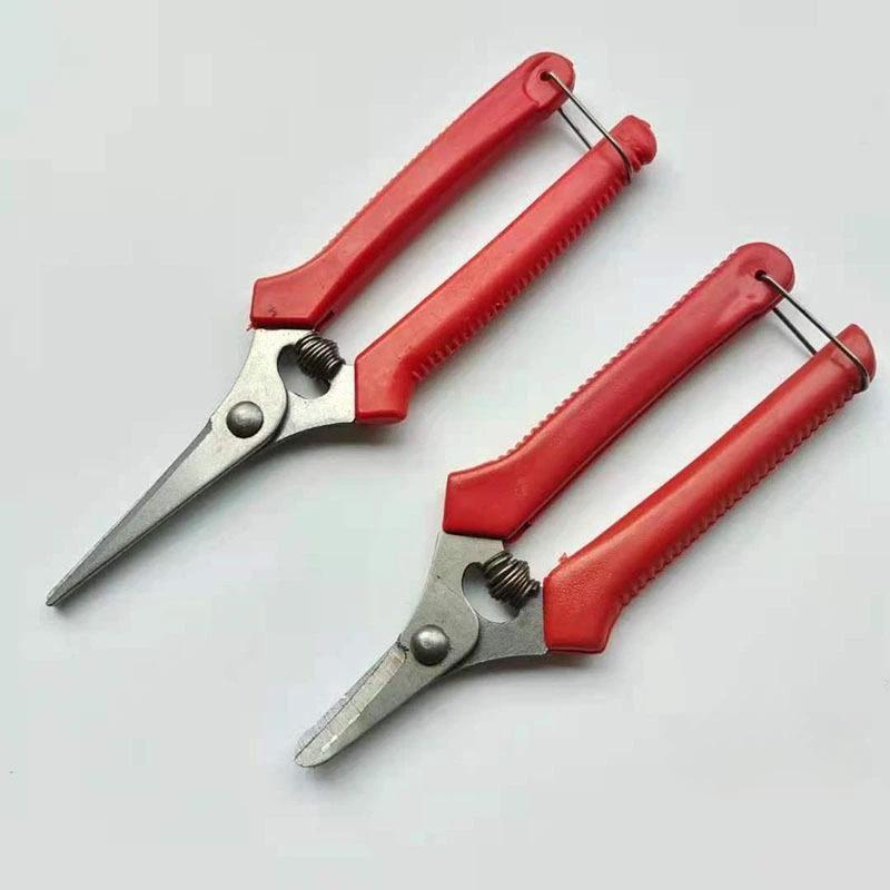 1Pcs High Carbon Steel Gardening Pruning Shears Non Slip Handles Straight Curved Tips For Fruit Thinning Orchard Garden Trimming