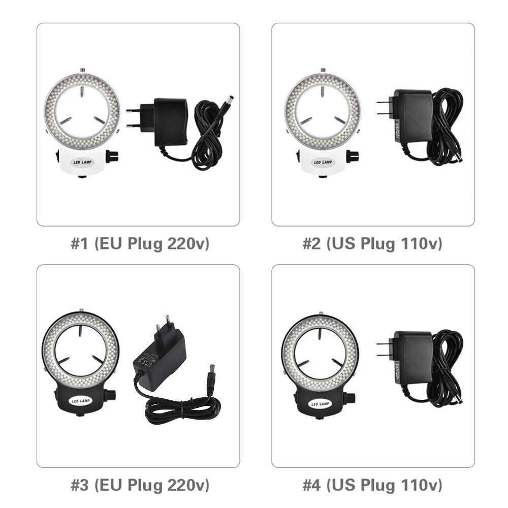 Adjustable 144 LED Ring Light Black White Microscopes Protective Cover  Microscope