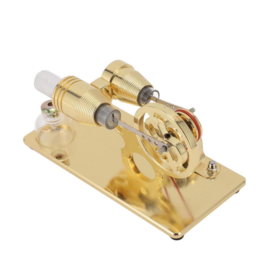 Sterling Engine Model with LED Bulb and Flywheel Stirling Engine Motor Model Educational Toy Electricity Power Generator