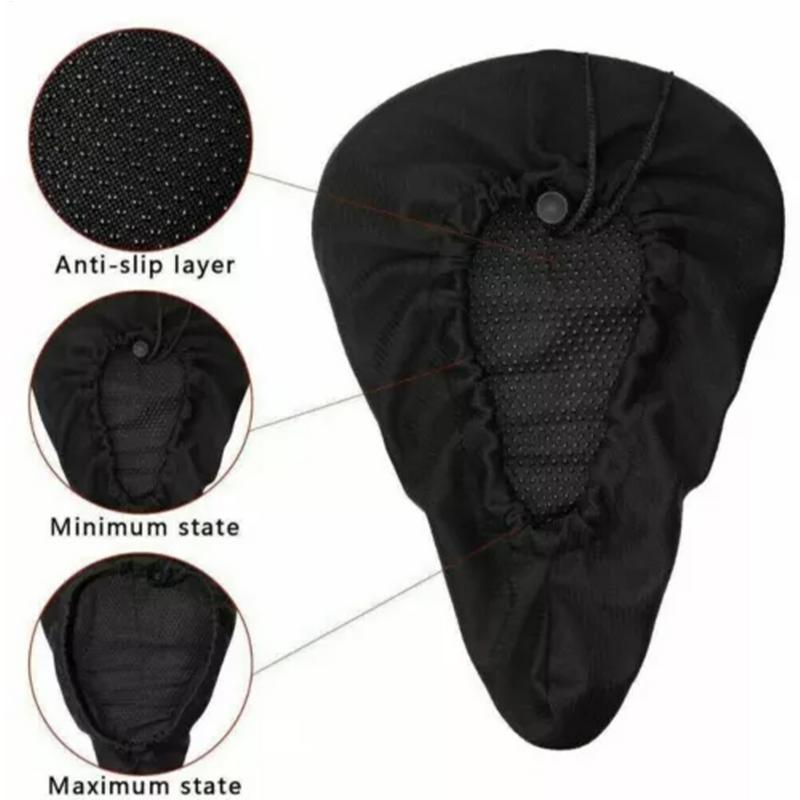 bicycle Seat Cushion Soft Saddle Pad Cycling Comfortable Seat Shock Absorbing Cushion Silicone Pad for Indoor Outdoor Cycling