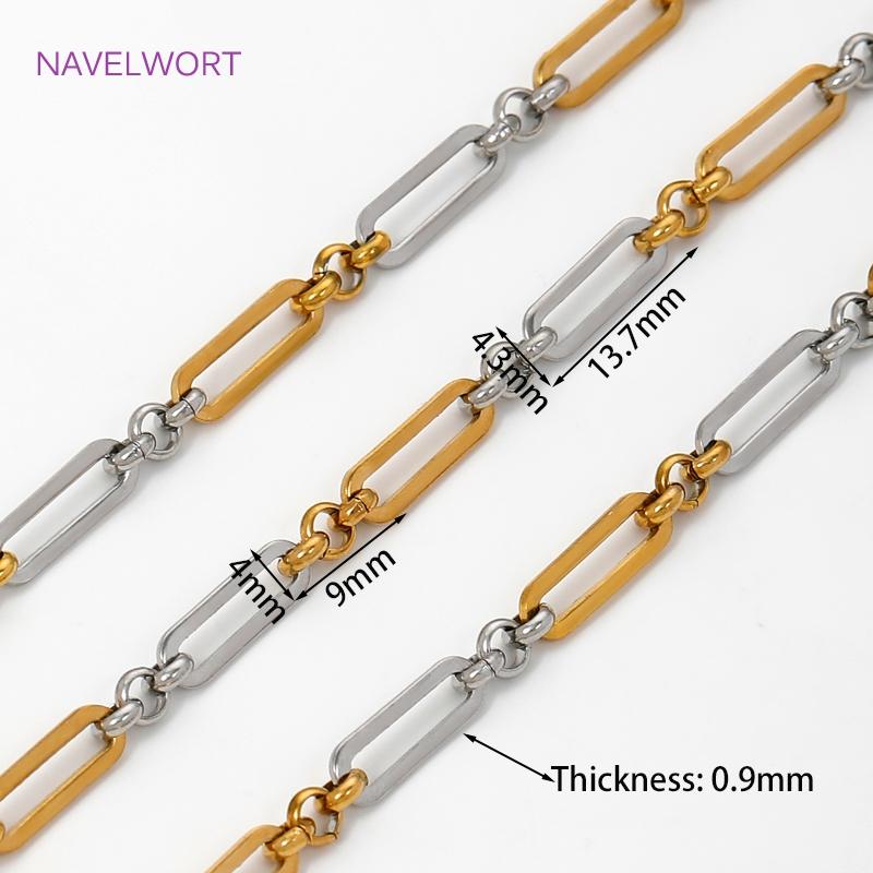0.5-1 Meter Gold Stainless Steel Large Heavy Oval Chain,Bulk Cable Chains For Jewellery,Handmade DIY Bracelet Necklace Materials