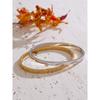 Yhpup 61mm Stainless Steel Inlaid Zircon Round Bracelet Bangle Waterproof Polished Trending Jewelry Wholesale New
