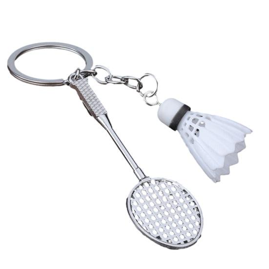 

Keychain Pendant Simulated Badminton Racket Charm Mini Key Chain Zinc Alloy Pendant Personalized Bag Accessories белый
