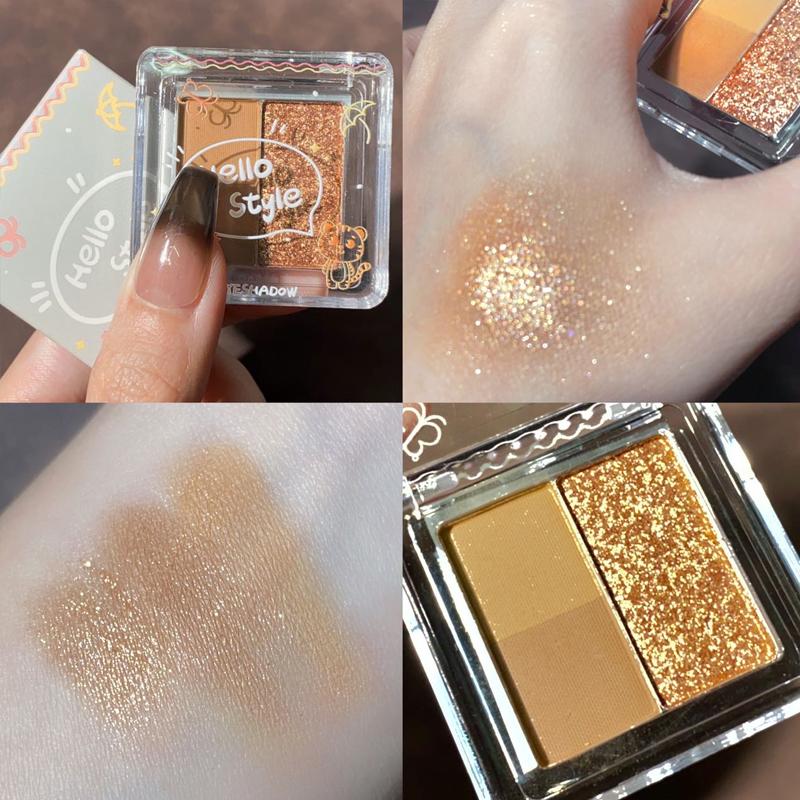 3Color Glitter Purple Eyeshadow Palette Mini Portable Earth Matte Eyeshadow Long Lasting Waterproof Shimmer Pigment Makeup