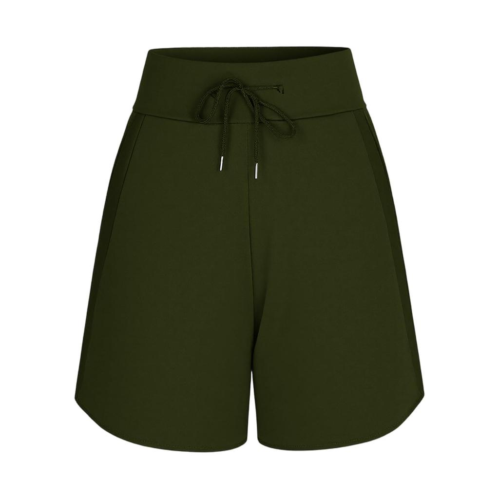 Women's Casual Drawstring Waist Shorts with Side Pockets Relaxed Fit Mid Length Comfortable Lightweight Fabric Suitable for Everyday Wear