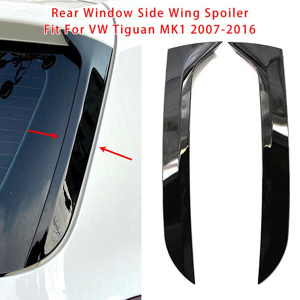 Gloss Black Pair Rear Window Side Wing Spoiler For VW Tiguan MK1 07-16