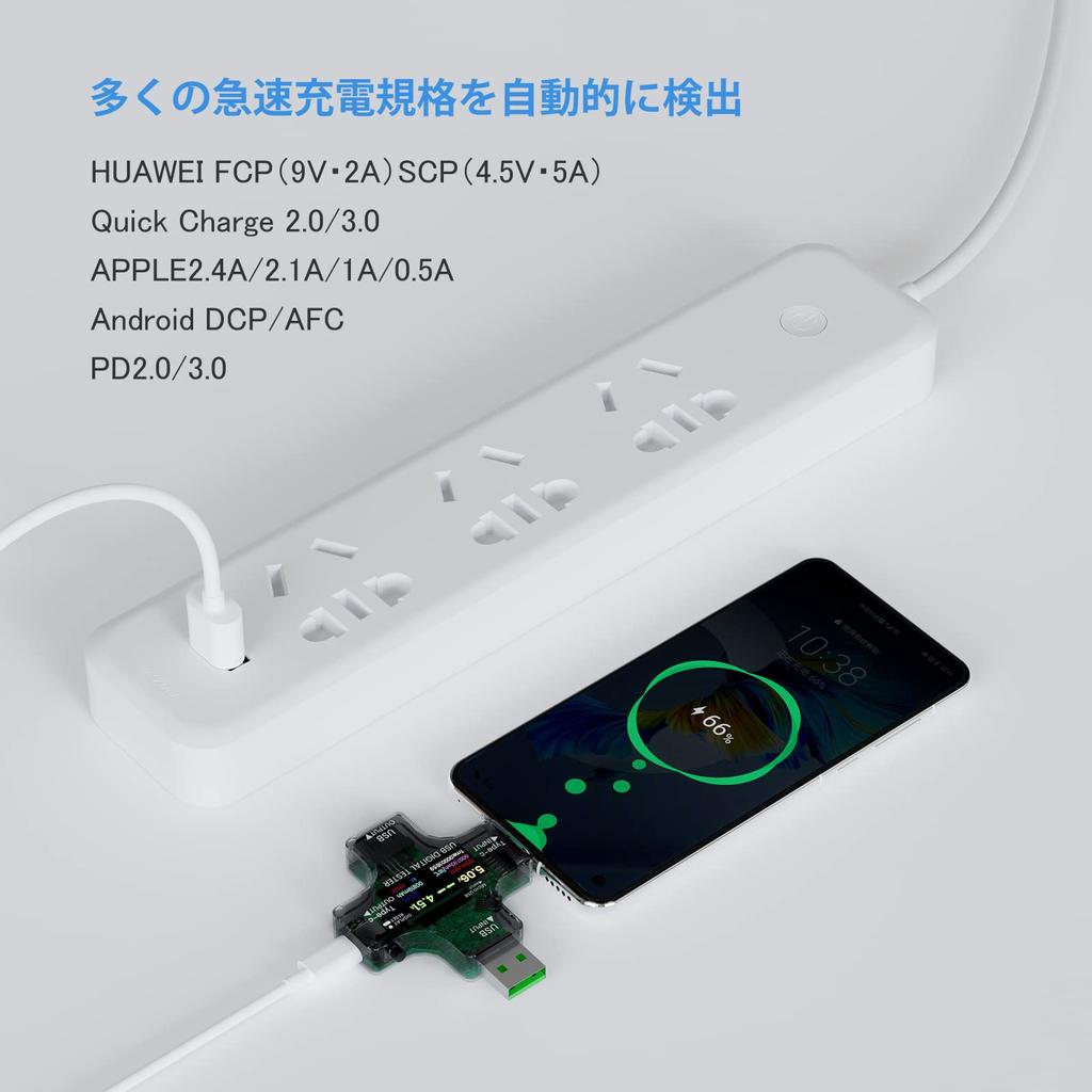 YOJOCK USB Voltage and Current Checker Type-C Tester with Upgraded Color Display: Displays Current/Voltage/Resistance/Temperature/Power-On Time, etc.