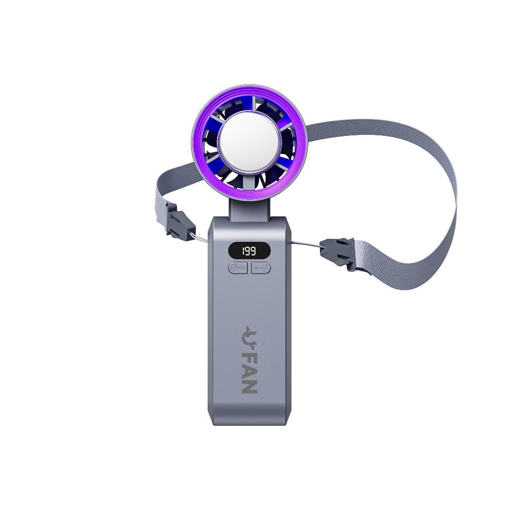 

Светодиодный дисплей Складной настольный вентилятор Полупроводниковое охлаждение Подвесной шейный вентилятор Охлаждающий вентилятор серый