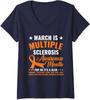 März ist der Monat des Bewusstseins für Multiple Sklerose Kriegerinnen V-Ausschnitt T-Shirt Unisex T-Shirt
