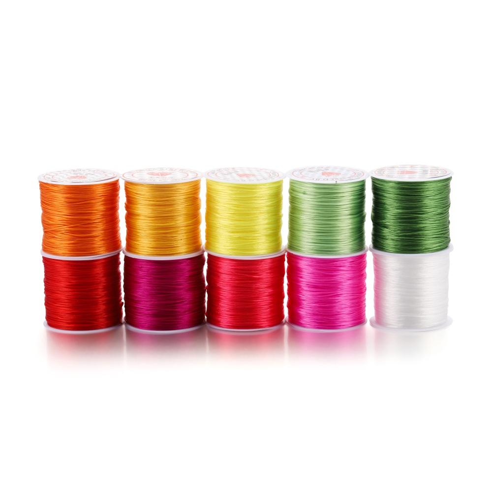 10-40m Roll Strong Elastic Crystal Beading Cord 1mm for Bracelets Stretch Thread String Necklace DIY Jewelry Making Cords Line