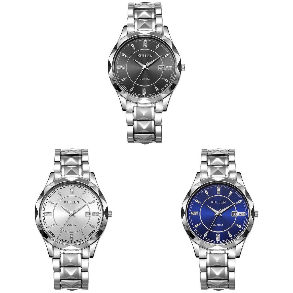 Quartz Mens Watch With Luminescent Dial Calendar Business Style For Adults