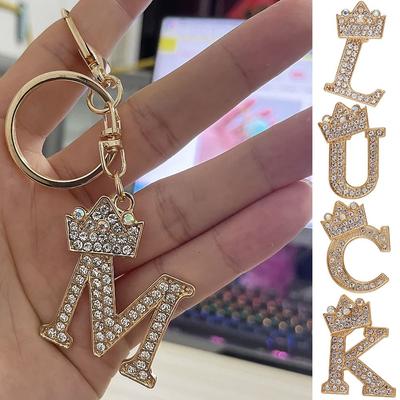 Car Keyring English Alphabet Keyring 26 Alphabet Key Ring 26 Letter Keychain Letter Crown Key Chain
