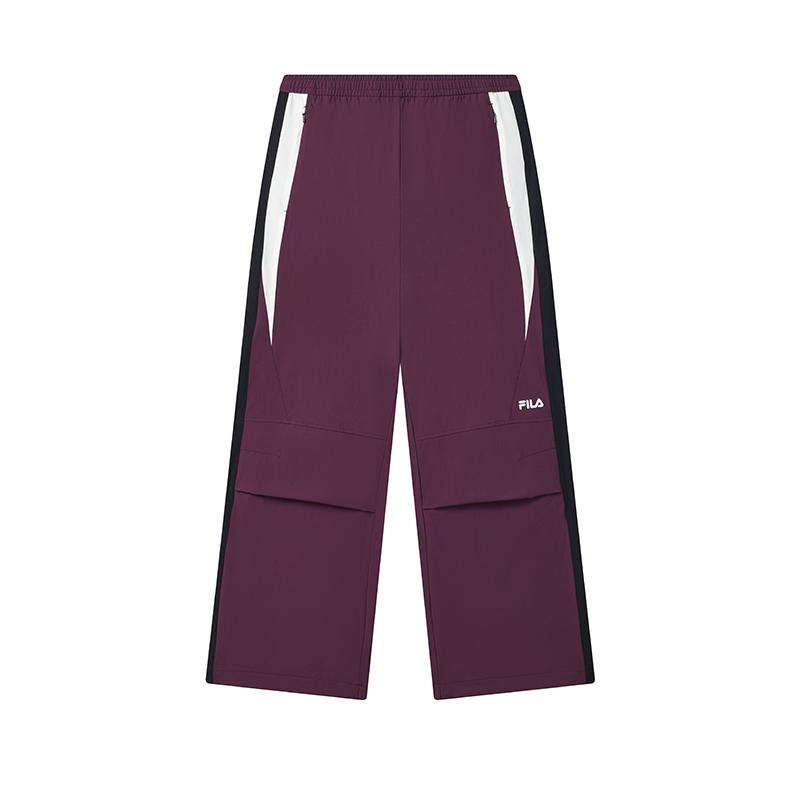 Fila Lifestyle Series Letter Logo Color Block Low Saturation Sport Simple Basic Versatile Comfortable Woven Retro Sports Casual Pants F11W519808FPU