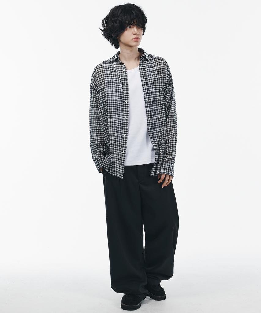 SIGNATURE [Summer Fabric Added] Double-Tuck Wide Slacks [Black]