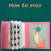 Wooden Colorful Bookcase Magnetic Tangram Teaching Aids Children'S Educational Cognition Creative Puzzles Early Education Toys