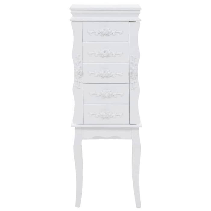 Armoire à bijoux sur pieds - Maison Exclusive - Blanc mat - MDF et pin - 34 x 26 x 94 cm