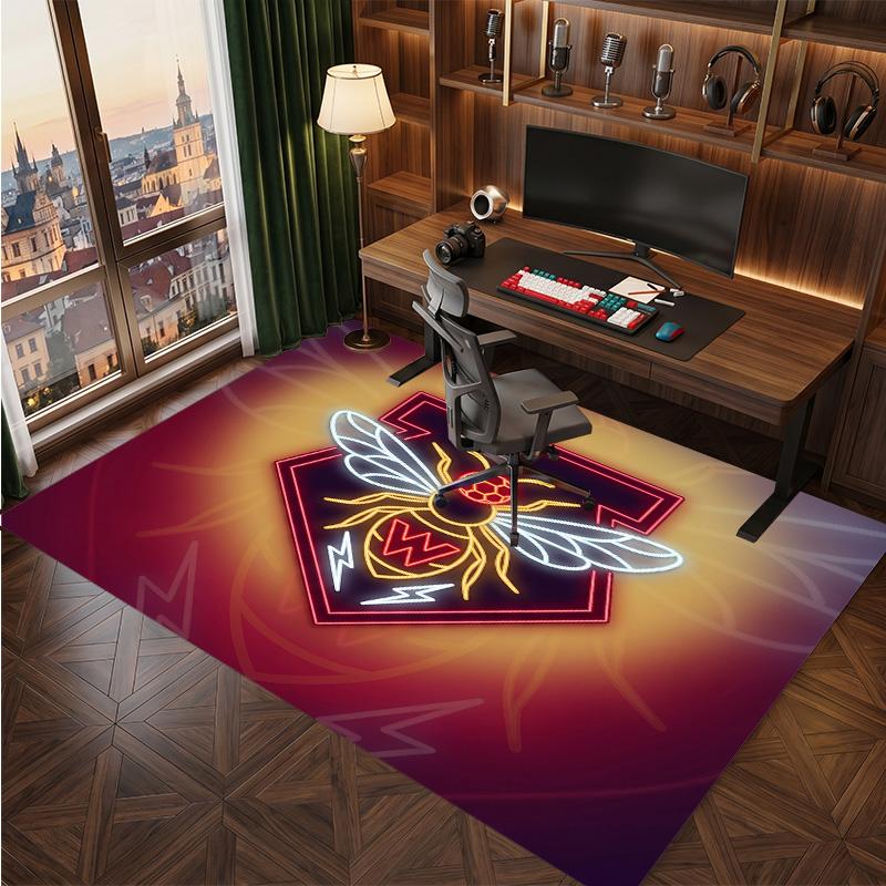 Watford Football Print Crystal Velvet Rug, Comfortable Water Absorbent Non Slip Indoor Floor Carpet