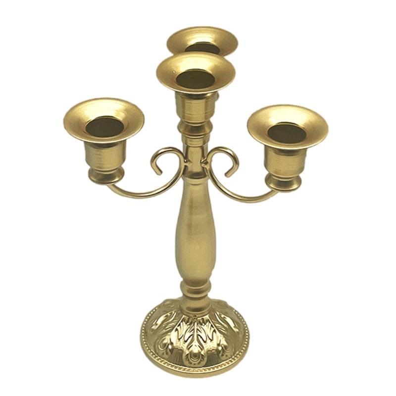 Iron Stand Baroques Vintage Metal Candelabra 4 Arms Tall Holder