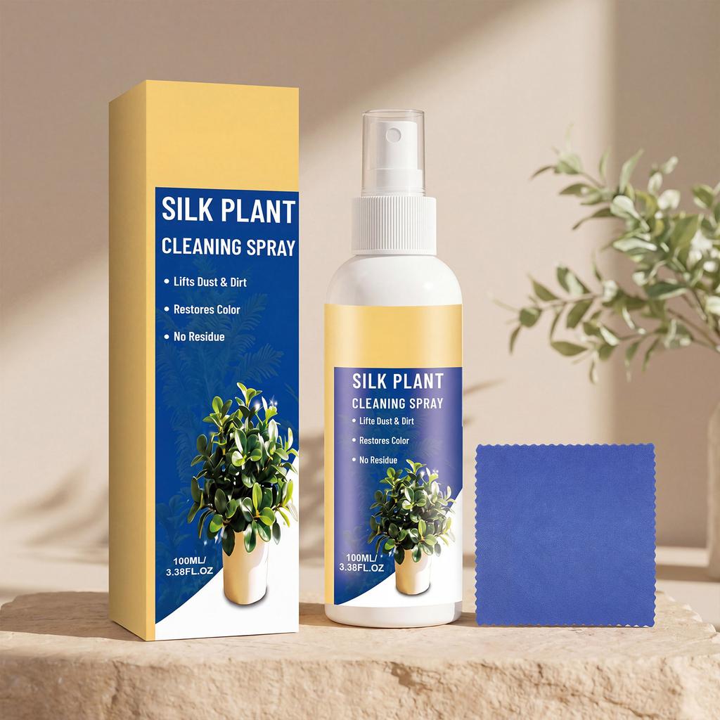 Seidenpflanzen-Reiniger Reinigungsspray 100ML Entfernt Staub und Schmutz Stellt die Farbe wieder her Keine Rückstände für künstliche Pflanzen und Blumen Für den Innenbereich