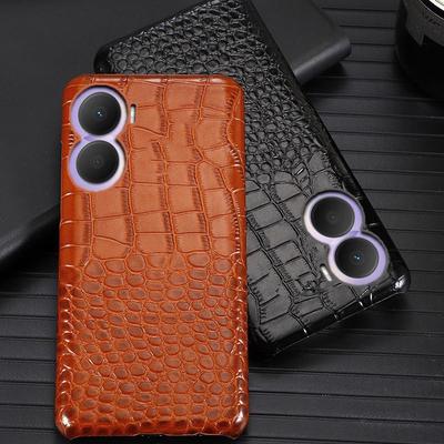 Honor Play 40 Case: Genuine Leather Crocodile Pattern Half-Cover for Play 30Plus & 20Pro