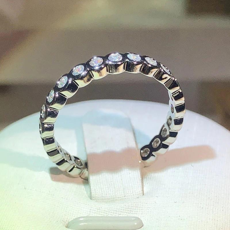 Exquisite Round CZ Promise Rings for Women Silver Color Fashion Contracted Wedding Bands Accessories Versatile Jewelry