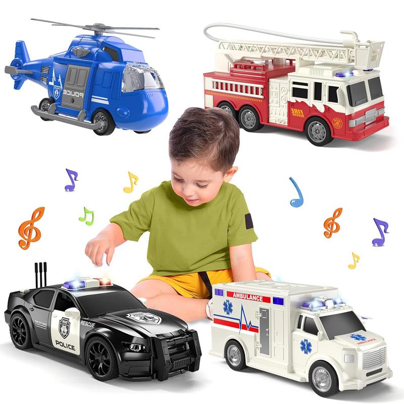 High-Quality 4 High-Quality Packs High-Quality Emergency Transport vehicle High-Quality Toy High-Quality Playsets, High-Quality Friction