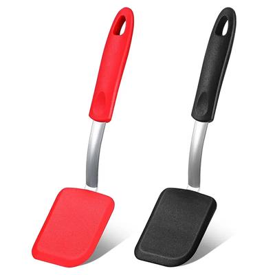 Spatule à Biscuits en Silicone Tourneuse Antiadhésive Mini Spatule à Brownies Spatules de Cuisine Flexibles Résistantes à la Chaleur Retourneur Ustensiles à Œufs