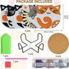 Cat Pattern Rhinestone Coaster Including Stand 6 Pieces Set Handmade Placemats Non-slip Crystal Artificial Diamond