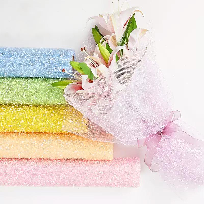 1 Piece of Decorative Holiday Packaging Flower Shop Gift Snow Dot Bag Flower Mesh Christmas DIY Handmade Romantic