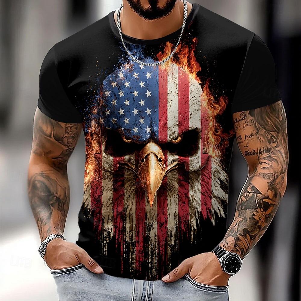 

US America 250 Year Anniversary Patriotic T Shirts For Men I Fix Stuff and I Know Things T shirt Short Sleeve T shirt 3D Print Crew Neck XL